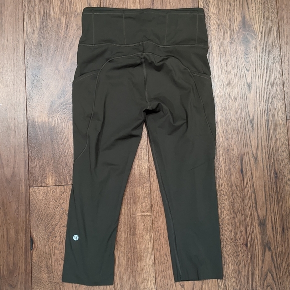 Lululemon Fast and Free Crop 19" Dark Olive - Picture 4 of 7